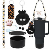 Bling For Stanley Cup Accessories Tumbler Include Glitter Bow Straw Topper Cover, Water Bottle Handle Strap, Boot, Keychain Gift