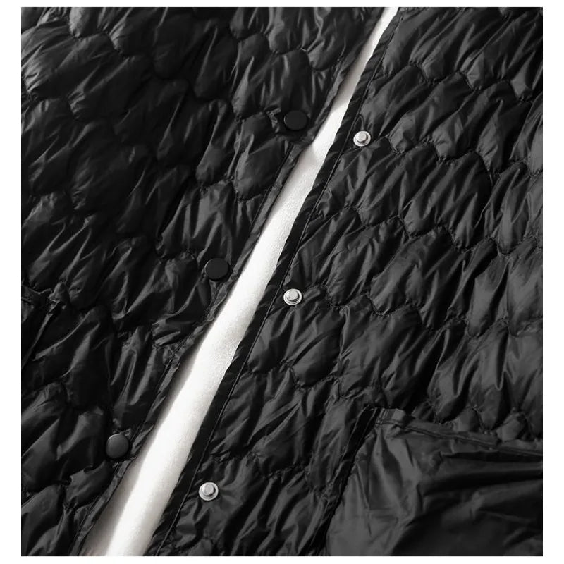 Autumn Winter Women Clothing Lightweight Quilted Jackets Warm Parkas Single-breasted Long Sleeve Windproof Short Outerwear Loose