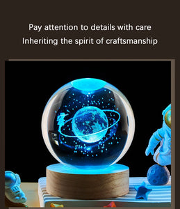 3D Colored Luminous Crystal Ball Astronomy Galaxy Crystal Sphere Beside Lamp Solar System Glassic Snow Globe Desktop Decorations