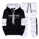 New York Hooded Sweatshirts and Elastic Sweatpants Autumn Hot Sale Mens Fashion Tracksuit Ubran Causal Sport Jogging Suits