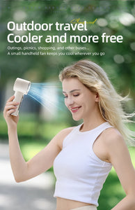 2024 New Semiconductor Refrigeration High-speed Handheld Electric Fan 4000mAh USB Portable Rechargeable Outdoor Small Fan