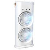 2 In 1 Dual Fan Three Hole Spray Humidification Fan Summer Office Home Air Cooling Fan With 7 Colorful Night Lights Humidifier