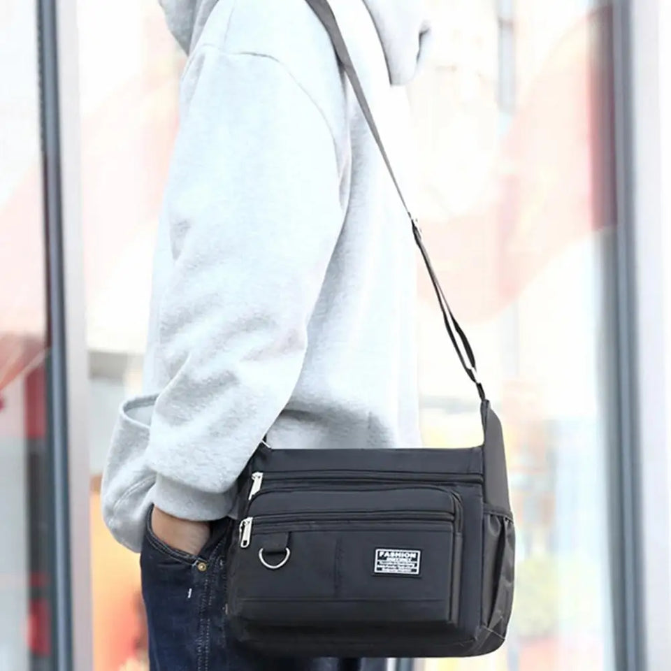 Mens Crossbody Bag Single Shoulder Bags Big Capacity Multi-Pockets Storage Bag Fashion Handbag Business Crossbody Bags
