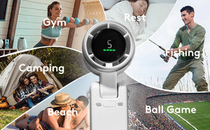 2025 New Hand-held LED Display 180 Degree Folding Desktop Mini Fan Hanging Neck Outdoor Folding High-speed Powerful Turbo Fan
