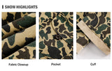 Camouflage Cargo Jacket Mens Autumn Pocket Retro Streetwear Spliced Lapel Long Sleeve Zipper Fly Outerwear Men