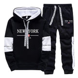New York Hooded Sweatshirts and Elastic Sweatpants Autumn Hot Sale Mens Fashion Tracksuit Ubran Causal Sport Jogging Suits