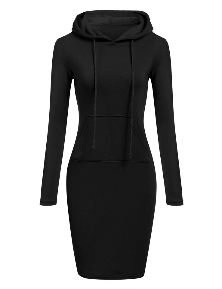 Autumn Ready Ladies Hooded Dresses Blending Hoodie and Sweatshirt Elements in Women Fashionable Clothing