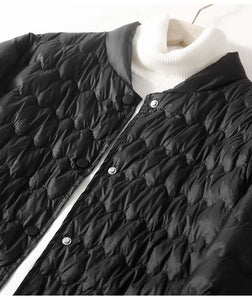 Autumn Winter Women Clothing Lightweight Quilted Jackets Warm Parkas Single-breasted Long Sleeve Windproof Short Outerwear Loose