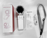 2025 New Hand-held LED Display 180 Degree Folding Desktop Mini Fan Hanging Neck Outdoor Folding High-speed Powerful Turbo Fan