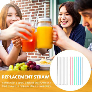 6pcs Replacement Straws for Stanley Cup with Cleaning Brushes Reusable Straws for Stanely Cup