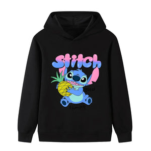 Stitch's Fashionable and Cute Cartoon Children's Hoodie, Warm Top for Autumn and Winter, Comfortable and Versatile Hoodie