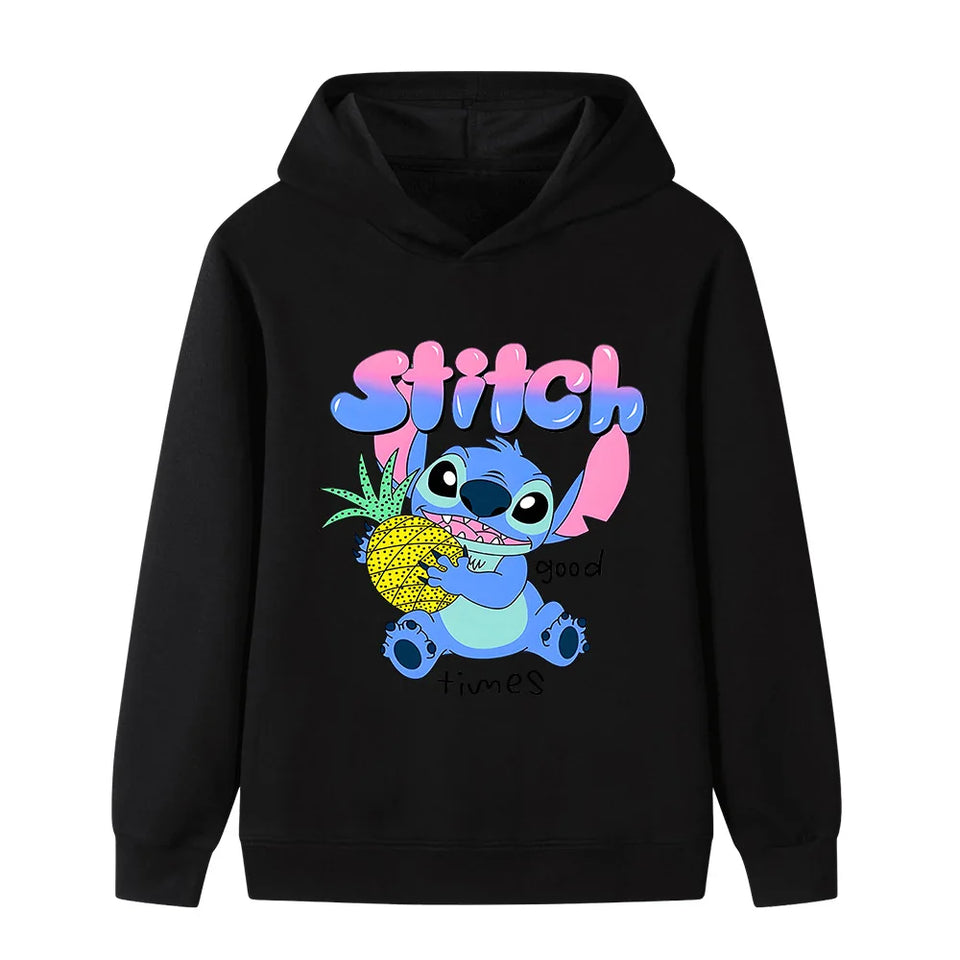Stitch's Fashionable and Cute Cartoon Children's Hoodie, Warm Top for Autumn and Winter, Comfortable and Versatile Hoodie