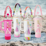 Water Bottle & Cup Accessories for Stanley Cup Accessory Set Hand-made Straw Cap Case Charm Chain Pendant Cup Cover Party Gift