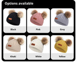 Cute Double Wool Pompom Baby Hat Children Cap Warm Autumn Winter Hats For Kids Boys Girls Knitted Warmer Beanie Caps Bonnet