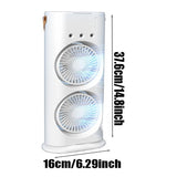 2 In 1 Dual Fan Three Hole Spray Humidification Fan Summer Office Home Air Cooling Fan With 7 Colorful Night Lights Humidifier