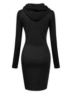 Autumn Ready Ladies Hooded Dresses Blending Hoodie and Sweatshirt Elements in Women Fashionable Clothing