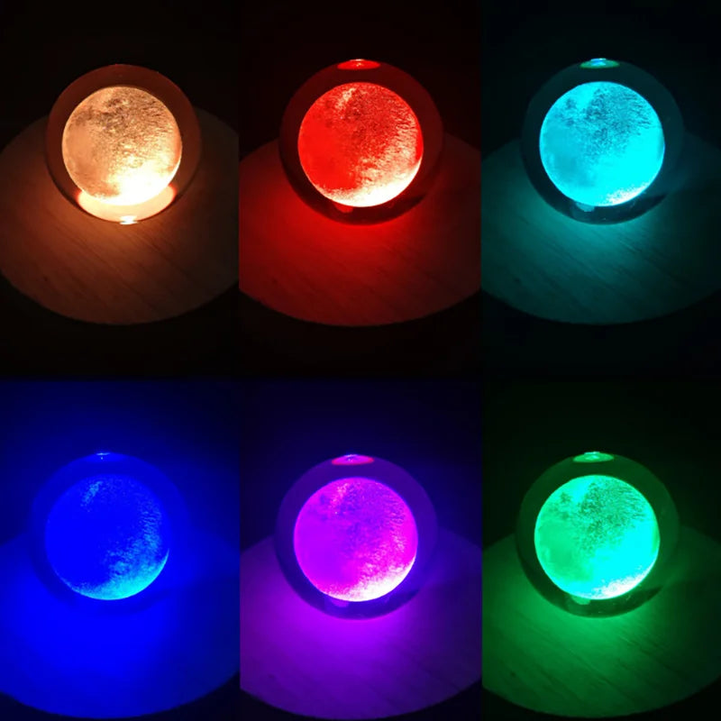 3D Colored Luminous Crystal Ball Astronomy Galaxy Crystal Sphere Beside Lamp Solar System Glassic Snow Globe Desktop Decorations