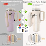 Water Bottle Bag for Stanley 40oz 2.0 Handbag with Metal Buckle Insulated Cup Portable Storage Bag for Stanley Cup Accessories