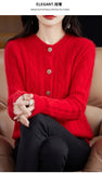 BELIARST Autumn Winter 100% Mink Cashmere Women's Clothes Round Neck Cardigan Knitted Solid Color Sweater Twisted Flower BR-050