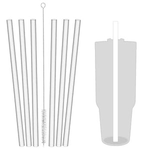 6pcs Replacement Straws for Stanley Cup with Cleaning Brushes Reusable Straws for Stanely Cup