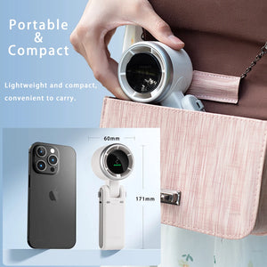 2025 New Hand-held LED Display 180 Degree Folding Desktop Mini Fan Hanging Neck Outdoor Folding High-speed Powerful Turbo Fan