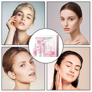 Sakura Skin Care Sets & Kits With Cleanser,Serum,Eye Cream,essence Cream Beauty Products For Women Gift Sets Routine Travel Kit
