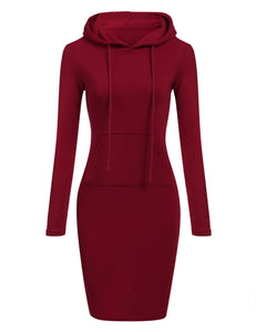 Autumn Ready Ladies Hooded Dresses Blending Hoodie and Sweatshirt Elements in Women Fashionable Clothing