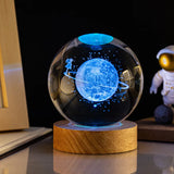 3D Colored Luminous Crystal Ball Astronomy Galaxy Crystal Sphere Beside Lamp Solar System Glassic Snow Globe Desktop Decorations