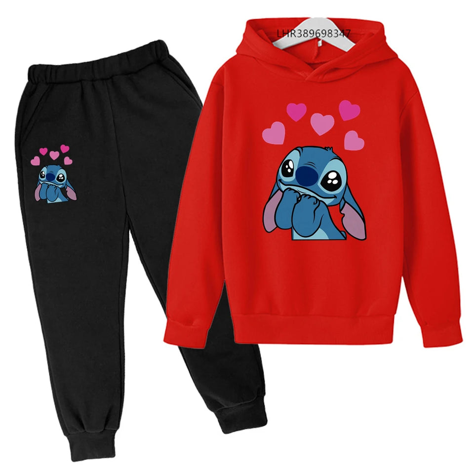 Stitch Autumn winter Hoodies Suitable Kids Boys Girls 3-12 Years Cartoon Sweatshirts Coat HOT new Children Leisure Sets