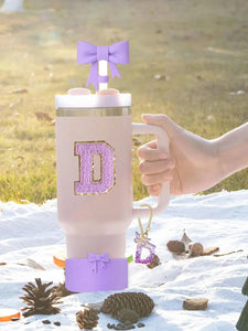 8PCS Cup Accessories Set for Stanley Cup 30oz 40oz, A-Z Initials Decorations, Including Silicone Straw Cover Cap,Sticker ﻿ ﻿