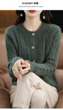 BELIARST Autumn Winter 100% Mink Cashmere Women's Clothes Round Neck Cardigan Knitted Solid Color Sweater Twisted Flower BR-050