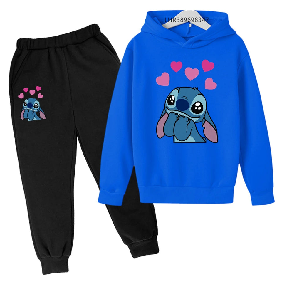 Stitch Autumn winter Hoodies Suitable Kids Boys Girls 3-12 Years Cartoon Sweatshirts Coat HOT new Children Leisure Sets
