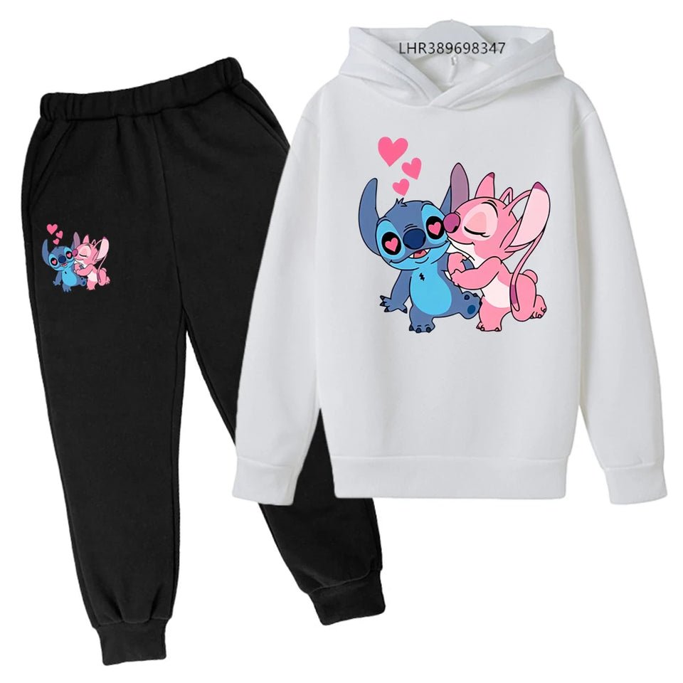 Stitch Autumn winter Hoodies Suitable Kids Boys Girls 3-12 Years Cartoon Sweatshirts Coat HOT new Children Leisure Sets