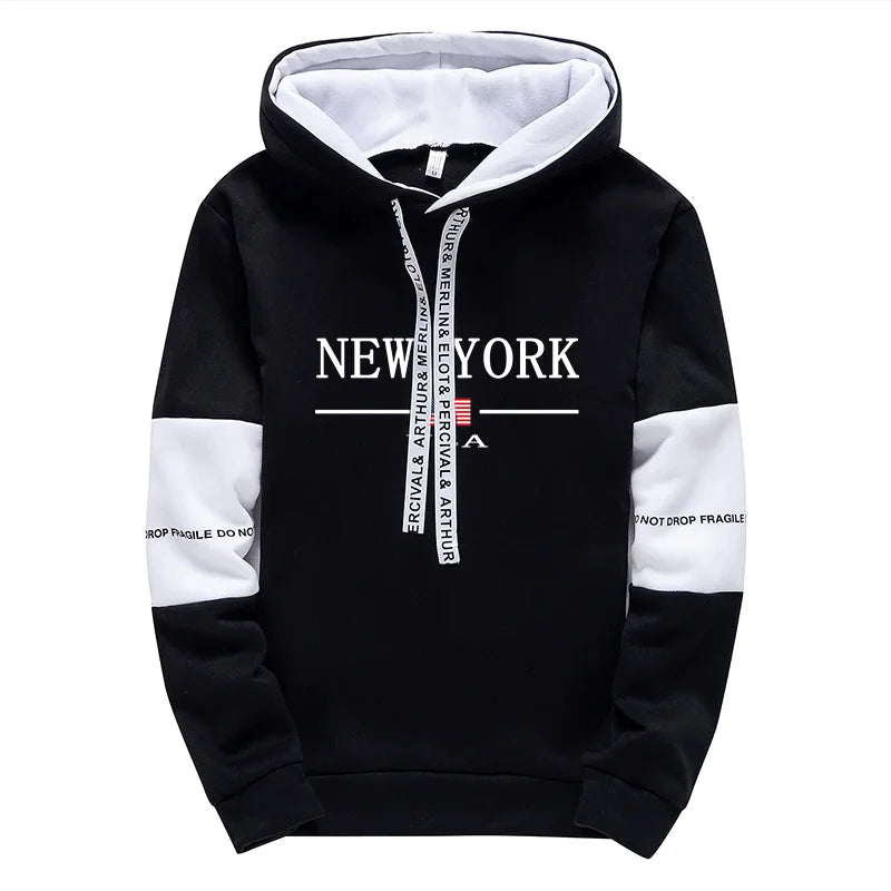 New York Hooded Sweatshirts and Elastic Sweatpants Autumn Hot Sale Mens Fashion Tracksuit Ubran Causal Sport Jogging Suits