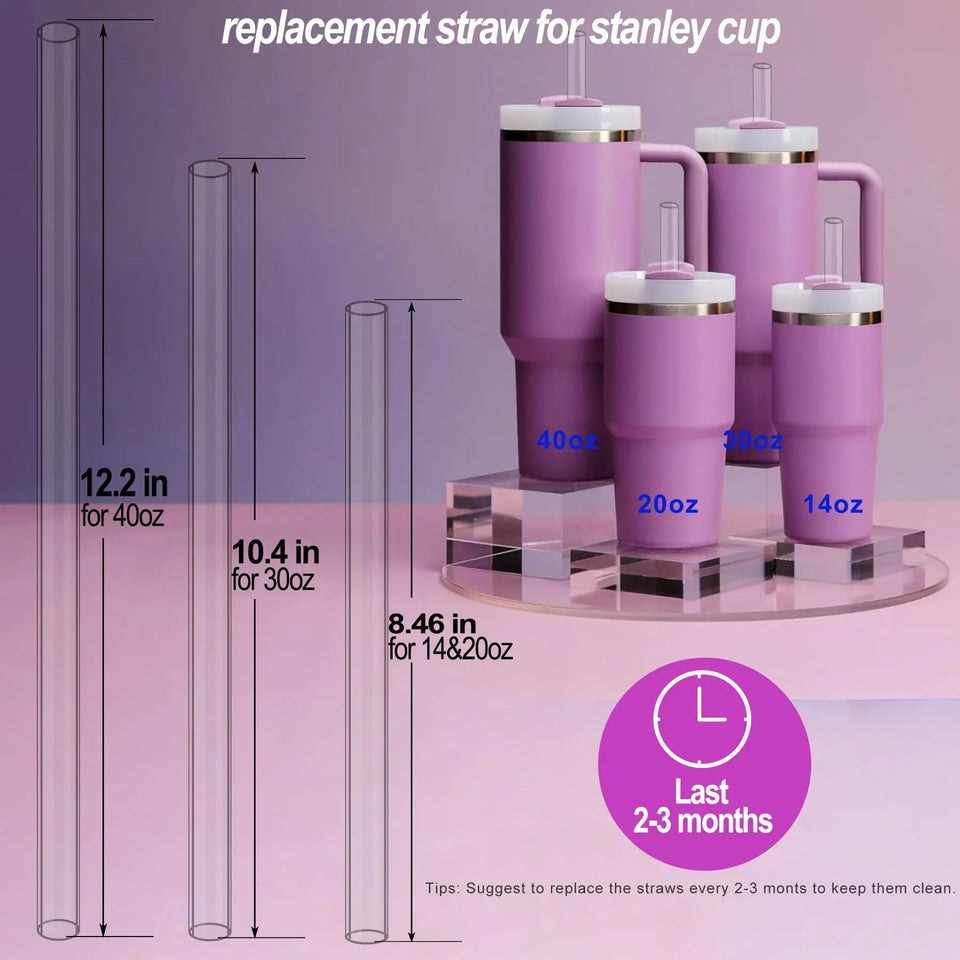 Straws for Stanley Cup, Straw for Stanley Cup 40OZ 30OZ 20OZ 14OZ, Replacement Straw for Stanley Tumbler, Reusable Straws